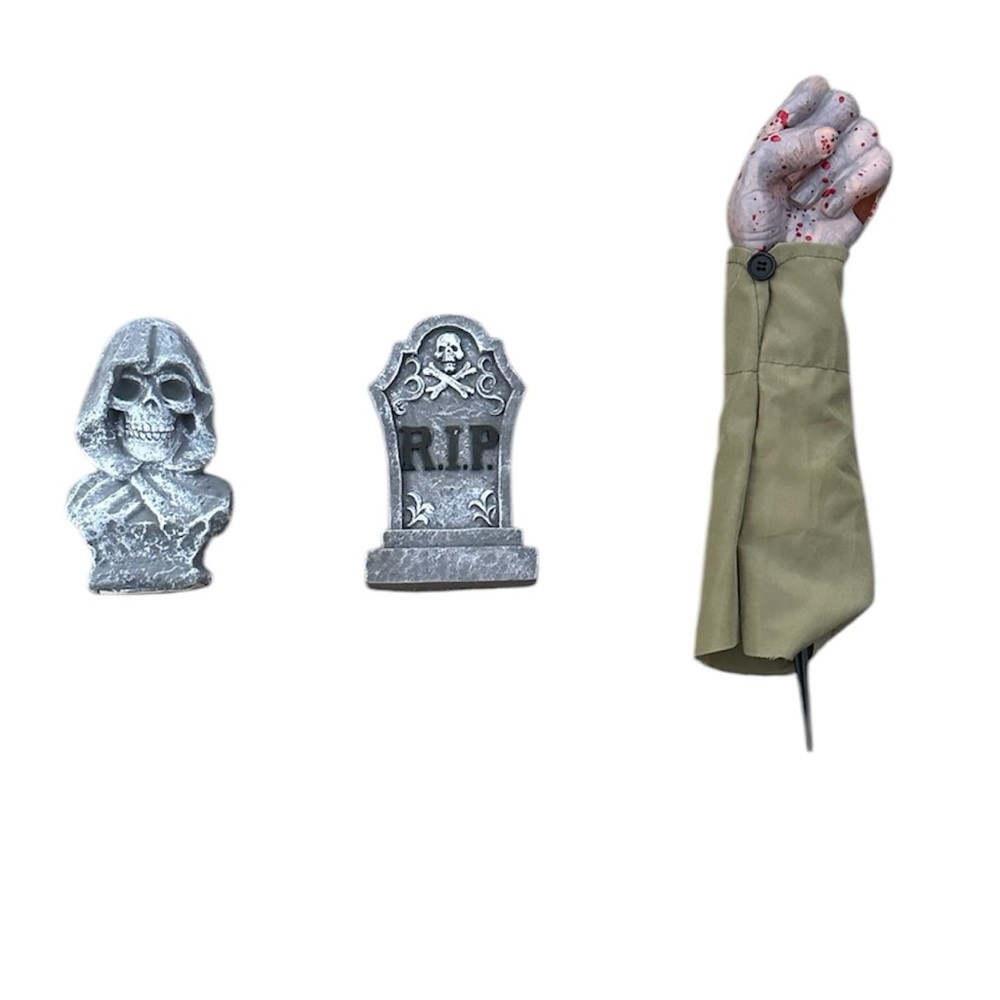 Halloween Decor Set with Tombstone and Severed Arm